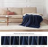 Bedsure Sherpa Fleece Throw Blanket Navy 150x200cm Twin/Double view 9