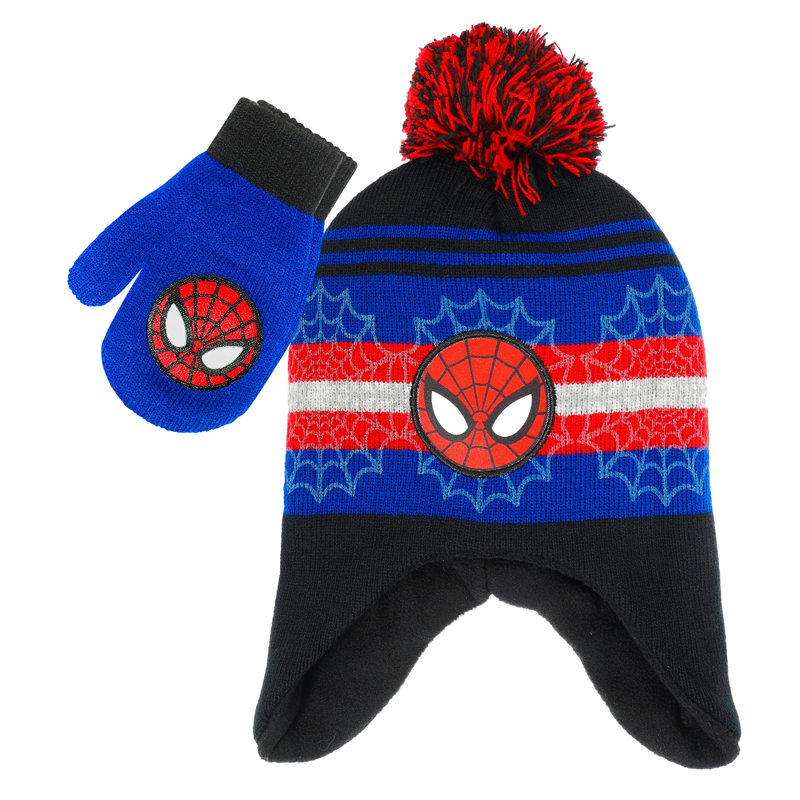 Marvel Spider-Man Toddler Winter Hat for Boys and Toddler Mittens