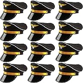 SGBETTER 12 Pack Men Pilot Hats Airplane Hat Adjustable Airline Pilot Hat for Women Halloween Cosplay Costume Accessory