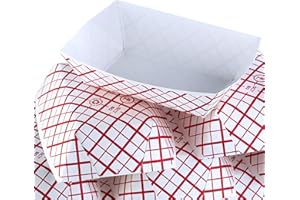 AVANT GRUB Heavy Duty, Grease Resistant 1 Lb Paper Food Trays 100 Pack. Recyclable, Coated Paperboard Basket Ideal for Festival, Carnival and Concession Stand Treats Like Fries, Ice Cream and Chicken Tenders