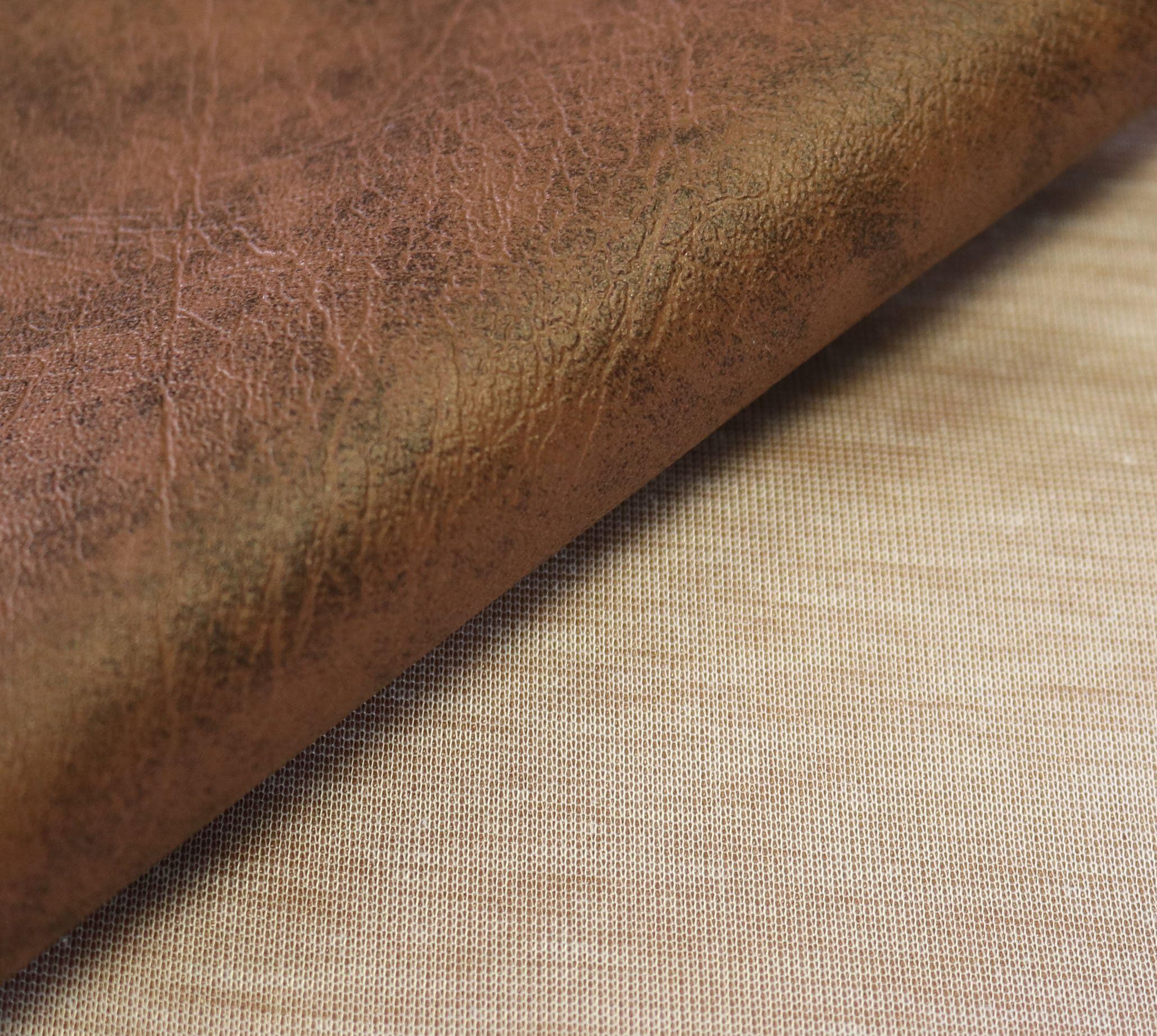 1m x 1.4m Of AestheTex Antique Brown Vinyl Fabric - Ideal as Fire Retardant Cover for Car and Boat Seats