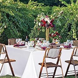 sancua White Tablecloths for 8 Foot Rectangle