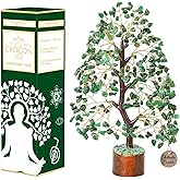 Green Aventurine Feng Shui Healing Crystals Tree of Life Gemstone Crystal Tree Bonsai for Spiritual Gifts Green Home Decor Present Mum Gift for Women Birthday Gifts for Men House Warming Gifts