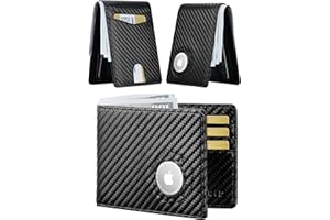 furid Apple Airtag Wallet Men Slim: Air Tag Wallet with Airtag Holder, RFID Blocking, Bifold, Front Pocket, Minimalist Card Wallet, Carbon Fiber Wallet