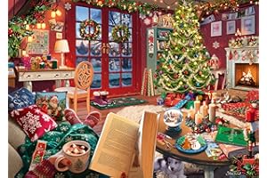 Ravensburger Cozy Christmas - 500 Piece Large Format Puzzle for Adults - Warm Holiday Gathering - Perfect for Winter Evenings