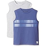 Kid Nation Kids 100% Cotton Tank Tops Sleeveless Crew Neck Shirts for Boys or Girls 4-12 Years (2 Packs)