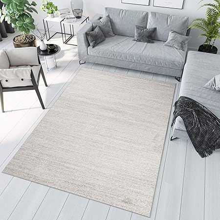 Tapiso Sari Tappeto Camera Soggiorno Salotto Moderno Crema Ecrù Facile Da Pulire 80 X 150 Cm