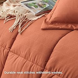 Bedsure Burnt Orange King Comforter Set - Burnt