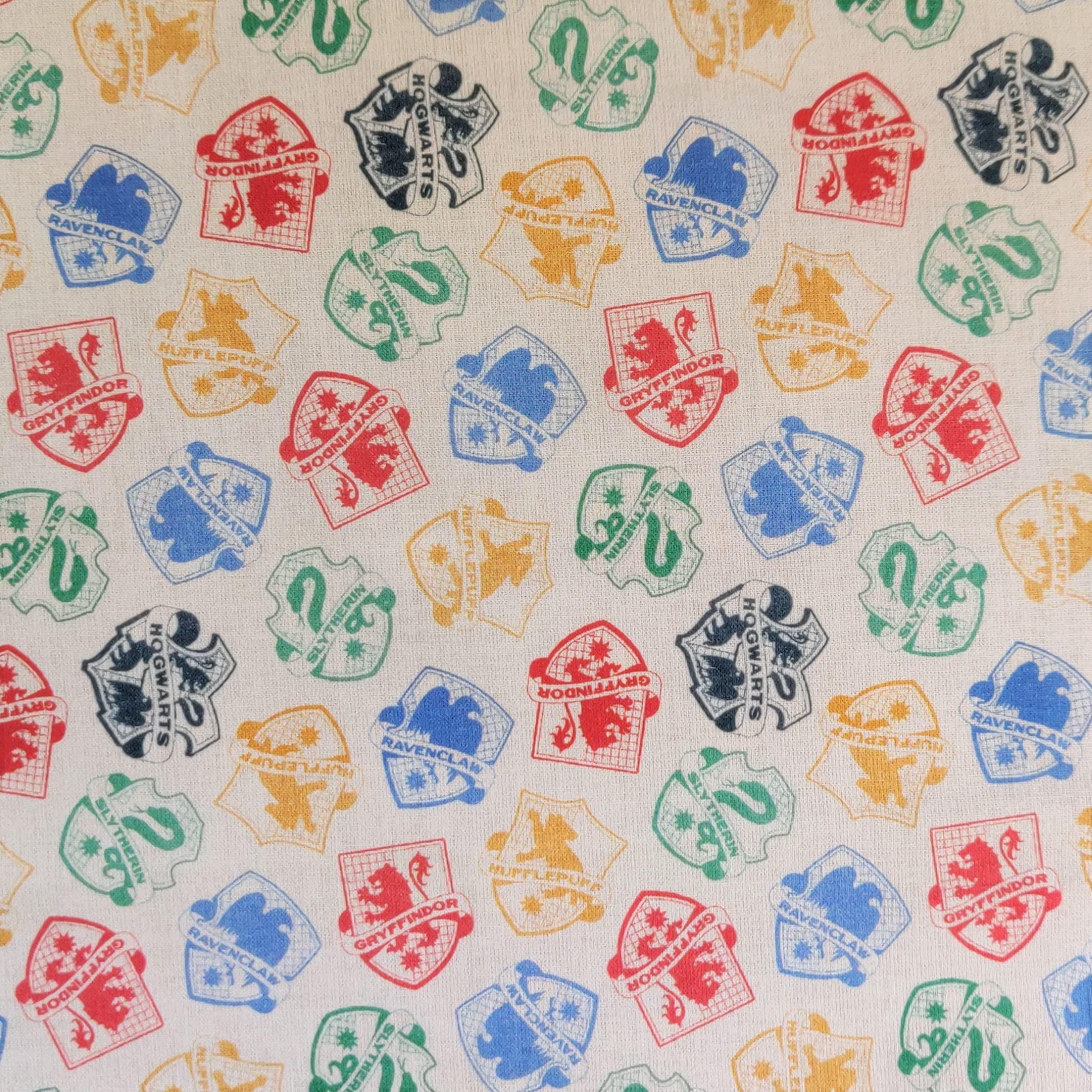 Cotton Digital Print Design Fabric Material - Harry Potter Hogwarts Houses, 1Mtr 150cm x 100cm