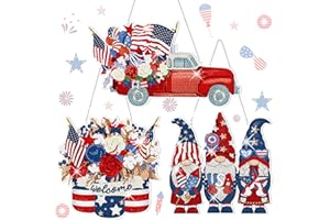 Memorywuu 3 Pcs 4th of July Diamond Art Kits Patriotic Diamond Painting Hanging Door Sign DIY Memorial Day Diamond Wall Decor Gnome Diamond Art Adults Kids Beginner Craft Gift (Independence Day)