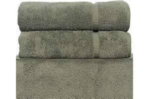 BC BARE COTTON Luxury Hotel & Spa Quality Collection Highly Absorbent, Quick Dry 100% Turkish Cotton 700 GSM, Eco Friendly Towel, for Bathroom, Gym and Kitchen Soft Towel Set (Moss, Bath Towels - Set of 2)