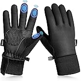 Sukeen Kids Winter Warm Gloves for Boys Girls Windproof PU Cold Weather Gloves Aged 4-14 Anti-Slip Gloves for Cycling Outdoor
