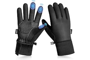 Sukeen Kids Winter Warm Gloves for Boys Girls Windproof PU Cold Weather Gloves Aged 4-14 Anti-Slip Gloves for Cycling Outdoor