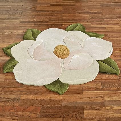 Amazon カレレン マグノリア 花型 ラグ ライトクリーム 3 Round Nourison ラグ カーペット 通販
