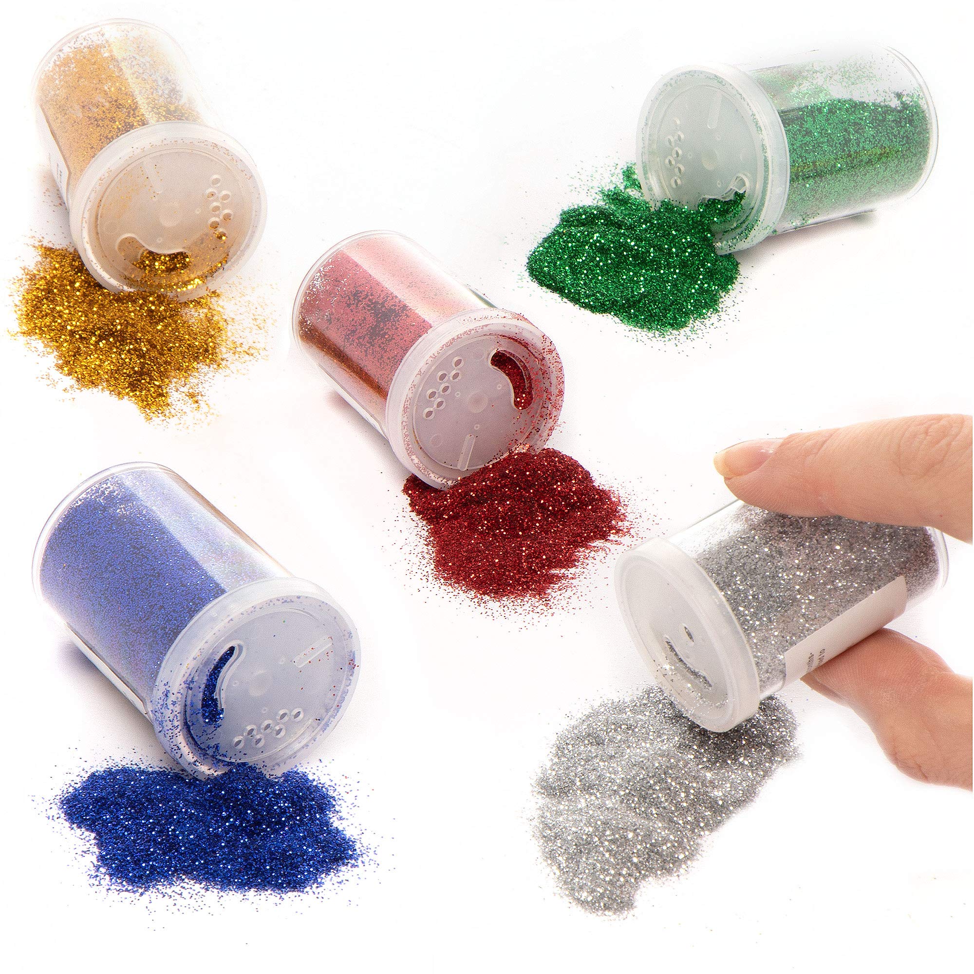 Baker Ross Glitter Shakers - Pack of 5, Craft Essentials for Arts and Crafts (AR716) — image 1
