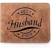 TZYTHT To My Husband Gifts,Leather Wallet for Men, Engraved Personalized Leather Wallet,Birthday Gifts Anniversary Valentine's Day Gifts (Best Husband)