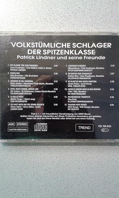 Volkstumliche Schlager Der Spitzenklasse Und Seine Freunde Various Feat Christian Blum Tiroler Nachtigall N Amazon Com Music