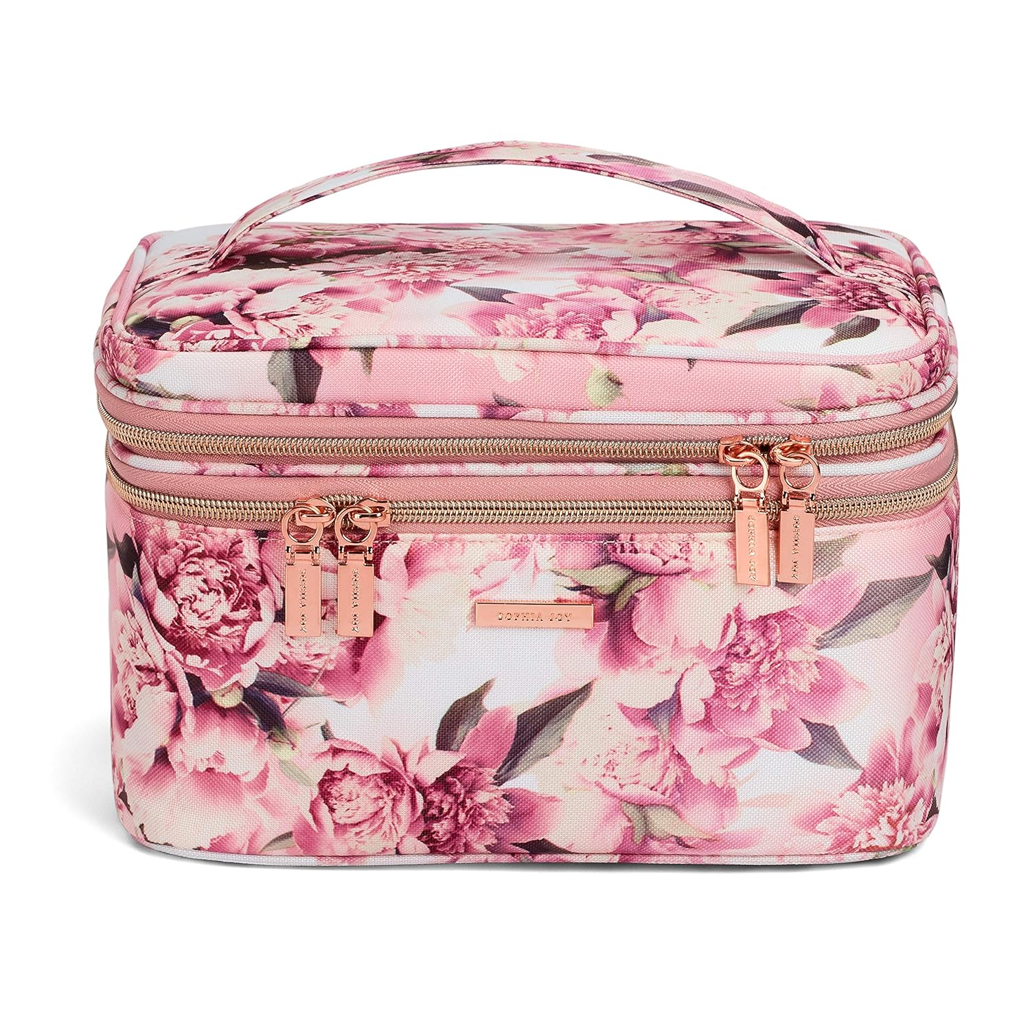 Allegro Sophia Joy Double Zip Train Case Makeup Organizer, Floral Print (A013112GUMX): Beauty