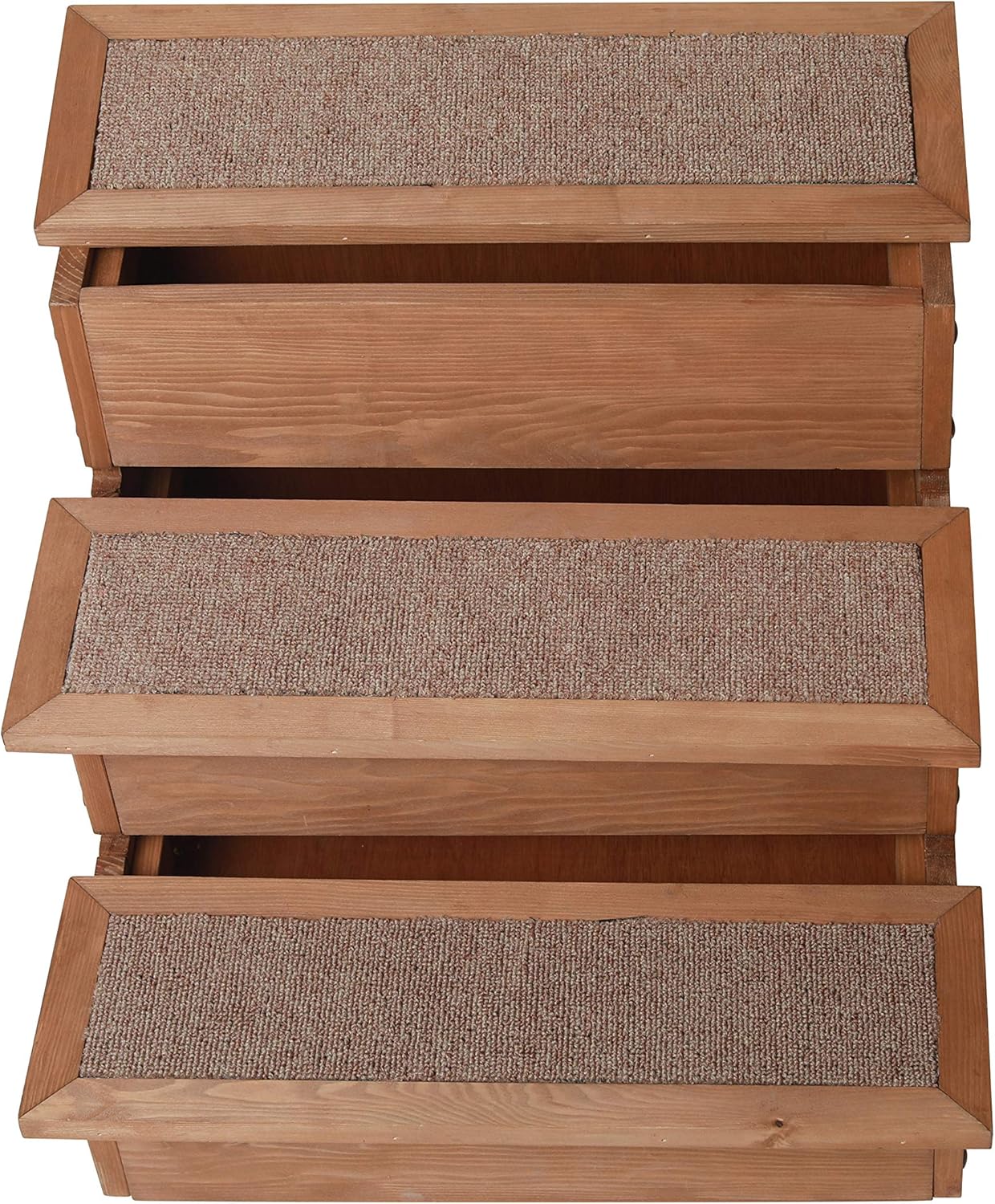 zoovilla PTR0082212010 Yorkshire Pet Step with Storage, Wood Bedside Ramp with Storage, Natural Wood, 15.55″D x 17.50″W x 14.76″H : Pet Supplies
