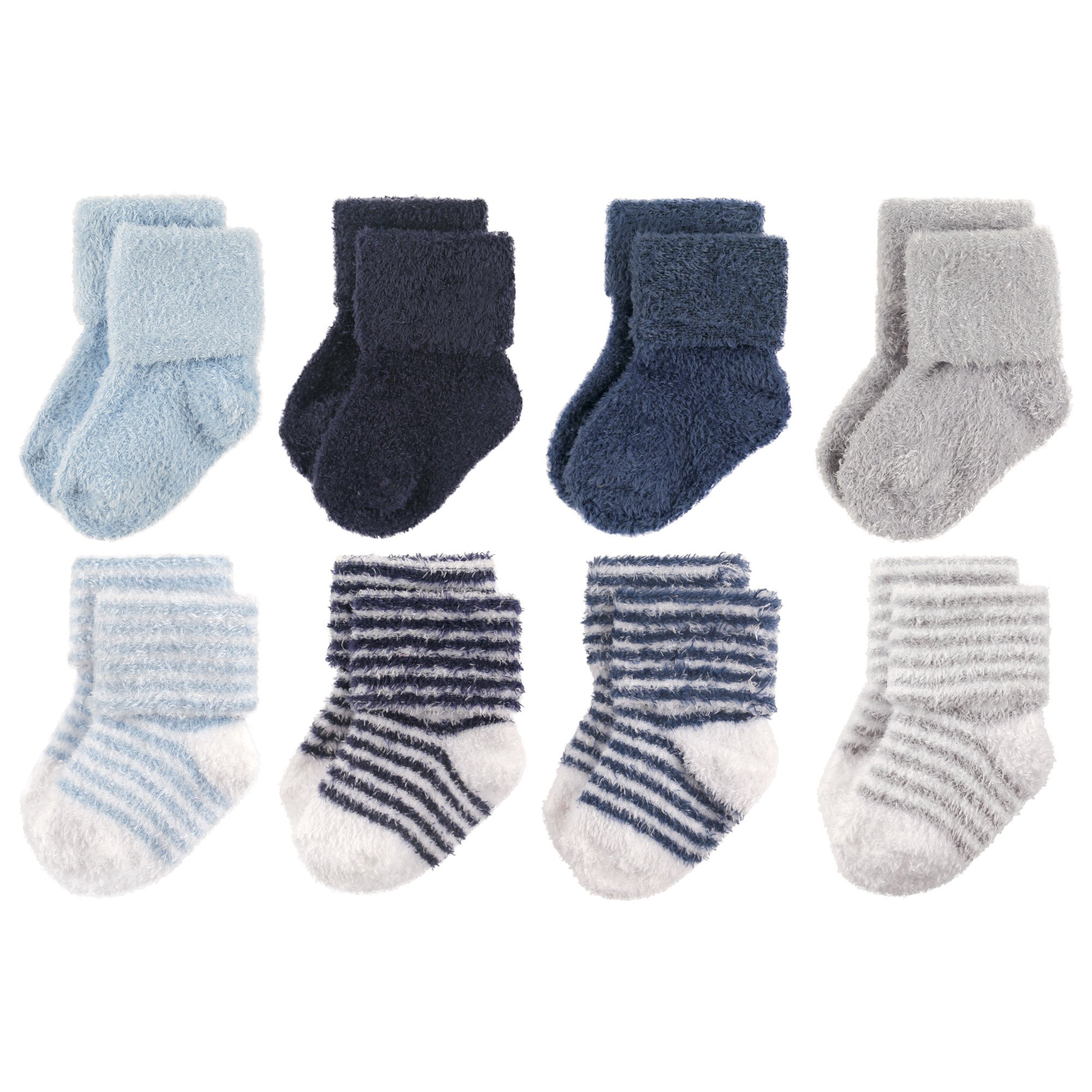 Photo 1 of Hudson Baby Unisex Cotton Rich Newborn and Terry Socks, Boy Stripe, 6-12 Months US