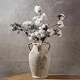 Emotionally Grounded Vase, Vaseking Large Ceramic Rustic Vase with 4 Handles, 10.83 inch Minimalist Decorative Farmhouse Tall Vases for Home Decor, Living Room, Enterway, Table Decoration, Neutral