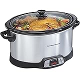 Hamilton Beach 33480 Programmable Slow Cooker with Three Temperature Settings, 8-Quart, Silver