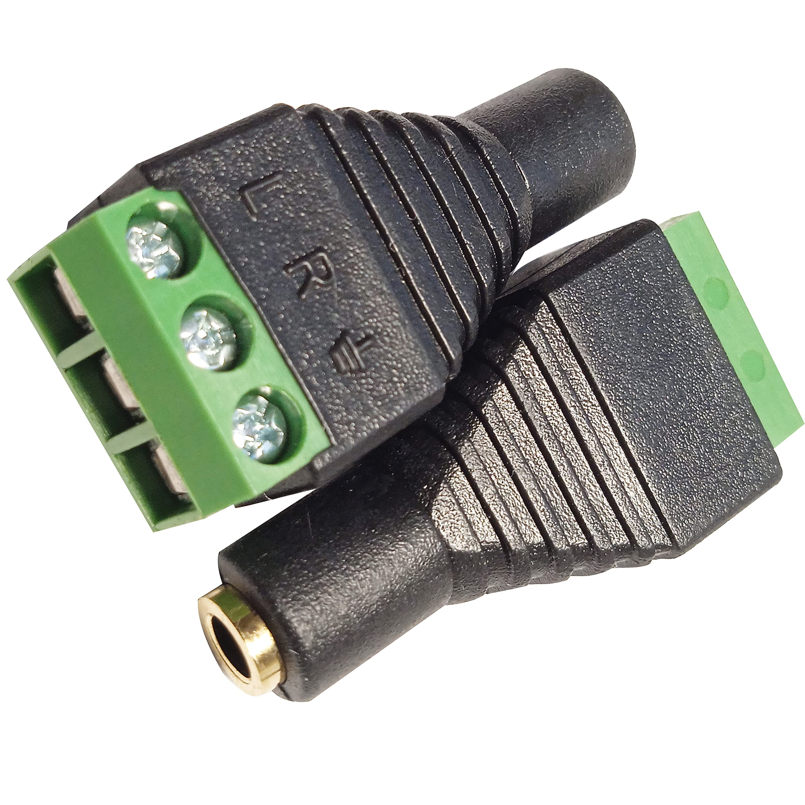 SHANFEILU 3.5mm 1/8" 3 Pole Female Jack TRS Stereo Audio Video to 3 Screw Terminal Female Headphone Replacement Solderless AUX Balun Converter Adapter 2-Pack