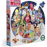 eeBoo 500 Piece Puzzle - International Women's Day Jigsaw Puzzle for Adults, Circular with 23" Diameter, Recycled Board &amp; Vegetable-Based Ink