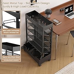 UMDONX Modern Mobile Book Cart Single-Sided Rolling