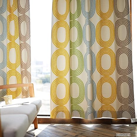 Amazon Co Jp スミノエ Suminoe セミオーダーカーテン ミックス 幅115cm 丈175cm ディズニー ドットリング 遮光 カーテン M11 ホーム キッチン