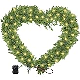 Goldshire 6FT Christmas Cedar Garland with Light, Lighted Real Touch Cedar Garland, Artificial Greenery Garlands for Table Fireplace Wall Stairs Door Xmas Decor
