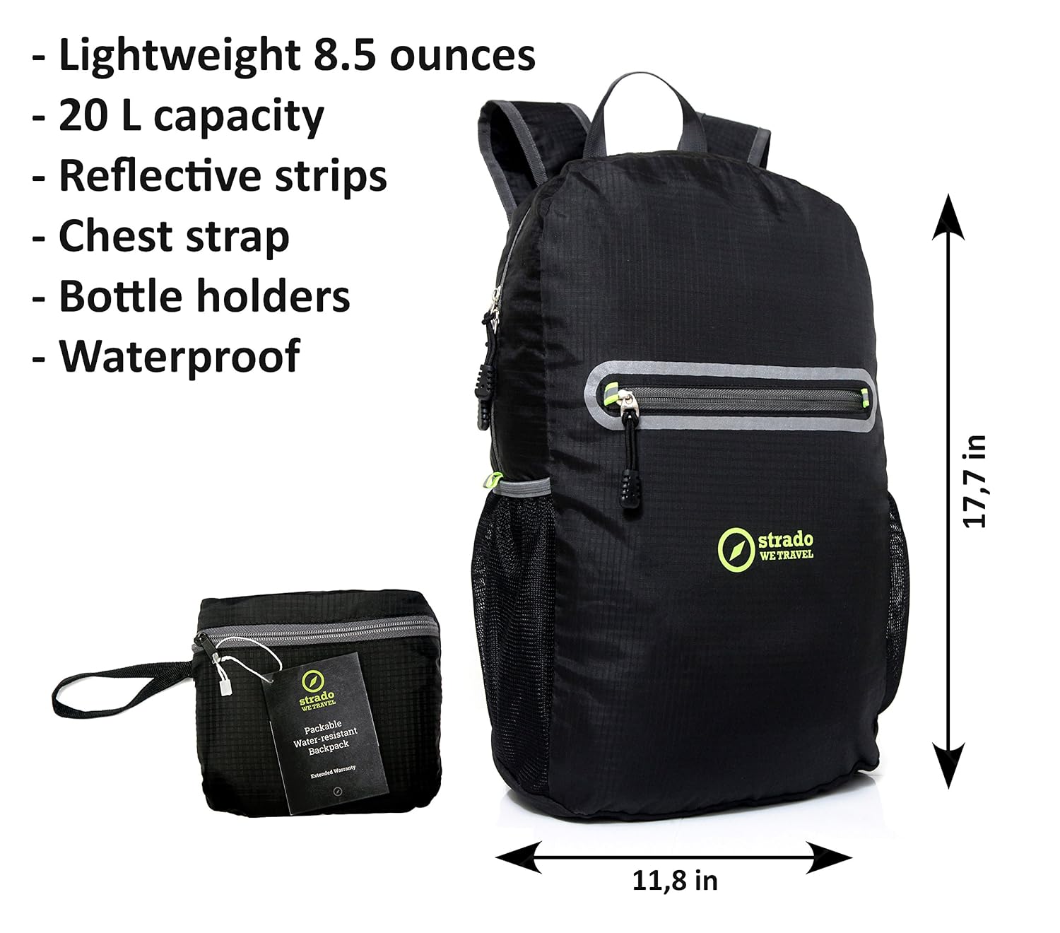lightweight backpack with water bottle holder