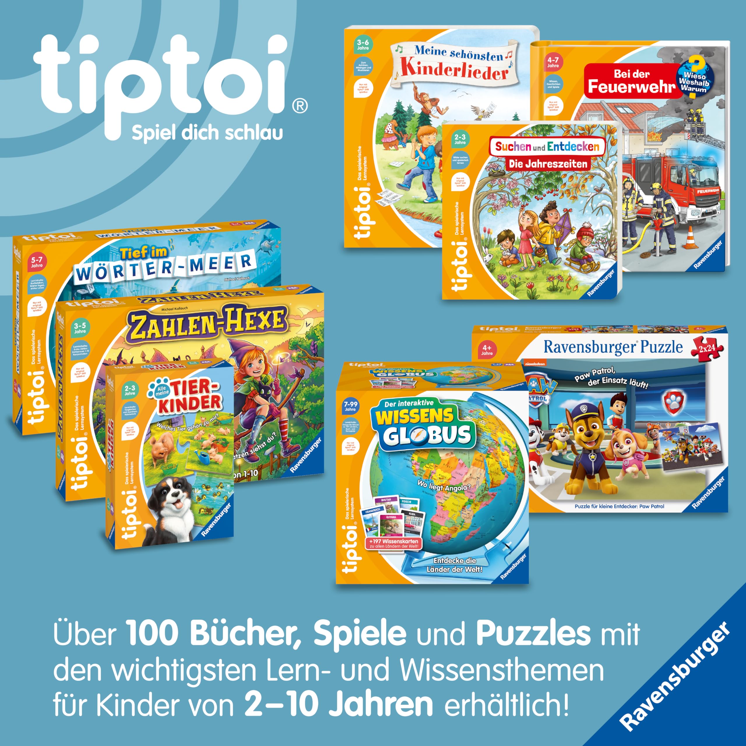 Ravensburger tiptoi Spiel 00202 - PAW Patrol Rettungseinsatz - Lernspiel ab 4 Jahren, lehrreiches Lizenzspiel für Jungen und Mädchen, für 1-4 Spieler