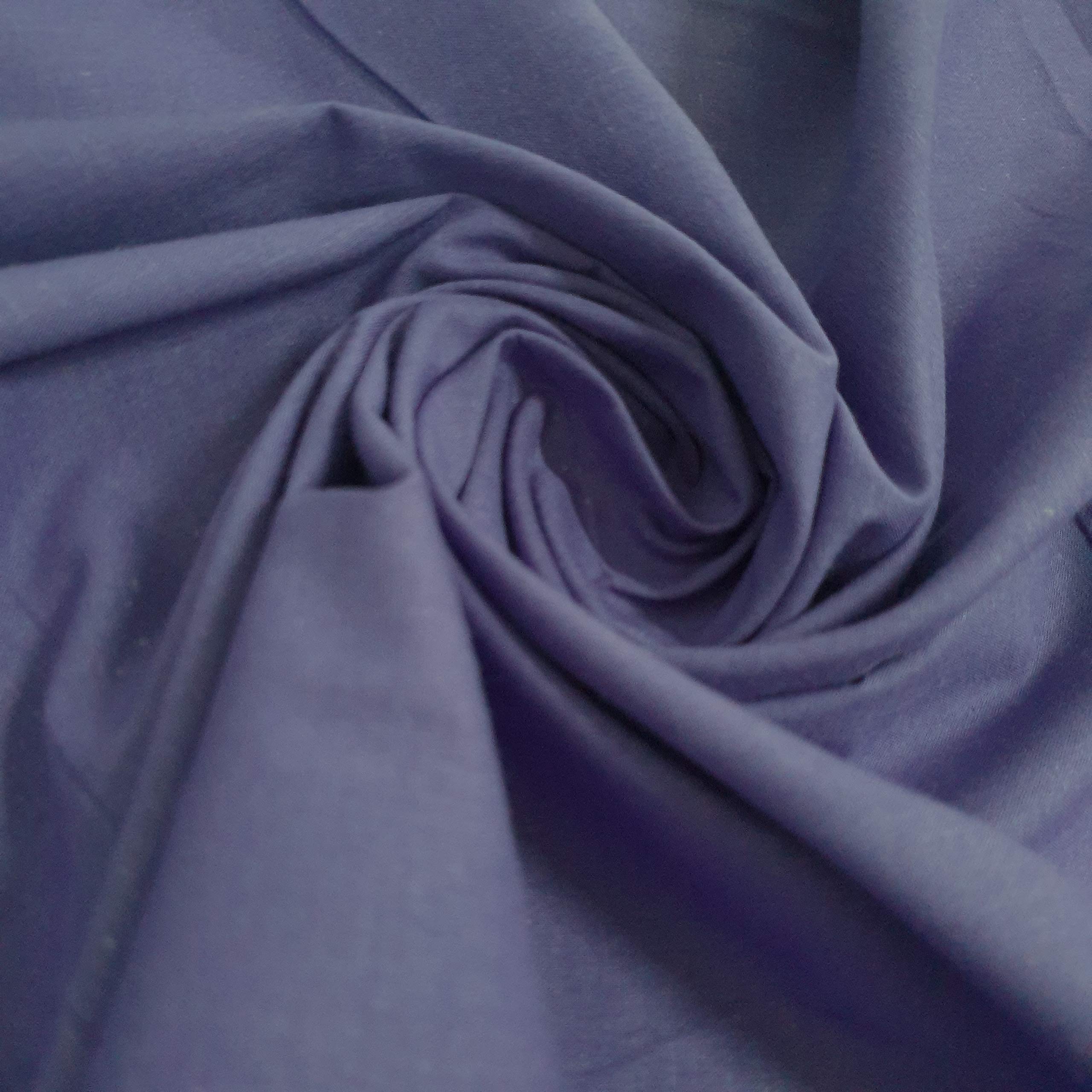 Plain 100% Cotton Egyptian Cambric Poplin Craft Soft Dress Material Fabric 44" (5 Meter, Purple)