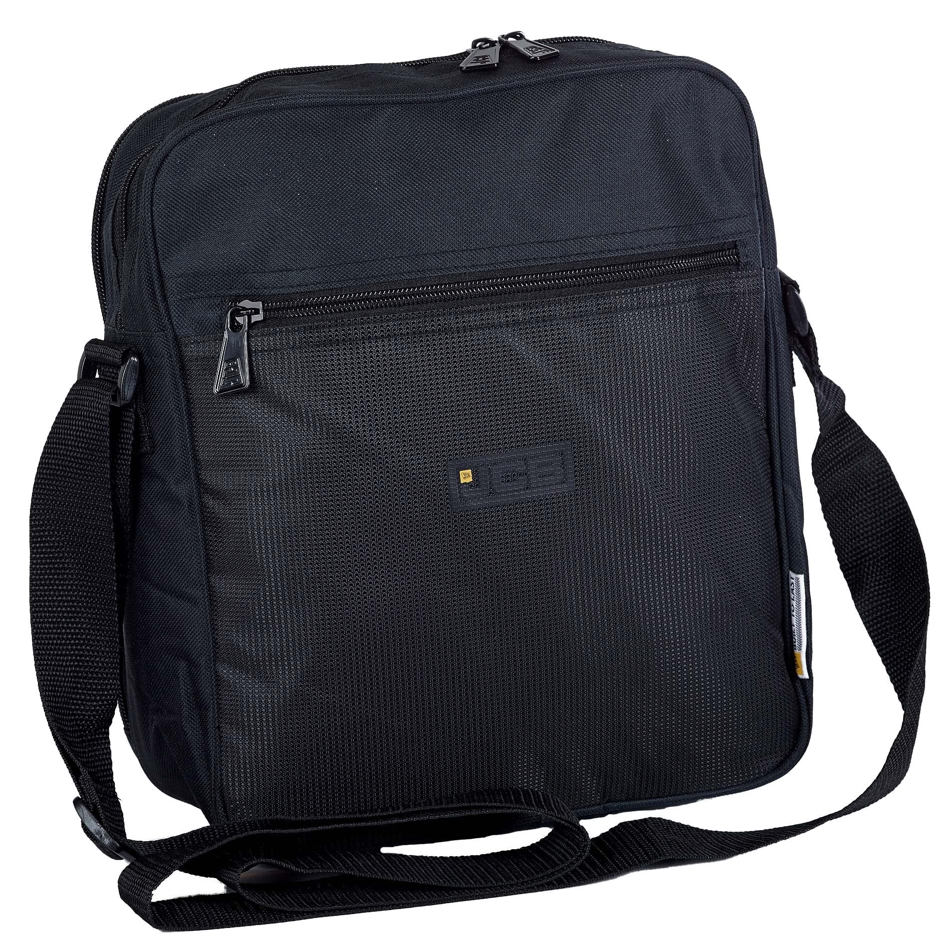 JCB - Messenger Bag - Work Bag - Lightweight Messenger Bags for Men + Women - Polyester Shoulder Bag - Waterproof Messenger Bag - Cross Body Bag - Black