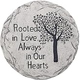 Top Brass Garden Memorial Stepping Stone - Rooted in Love, Always in Our Hearts - Tree of Life