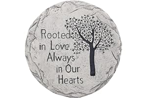 Top Brass Garden Memorial Stepping Stone - Rooted in Love, Always in Our Hearts - Tree of Life