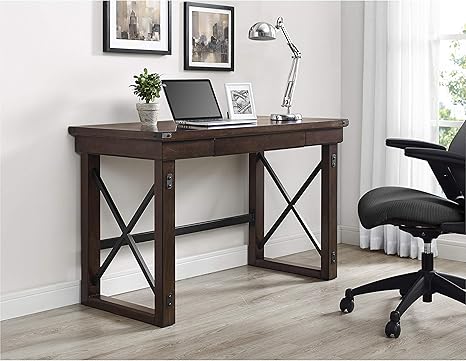 Amazon Com Ameriwood Home Wildwood Wood Veneer Desk Espresso Furniture Decor