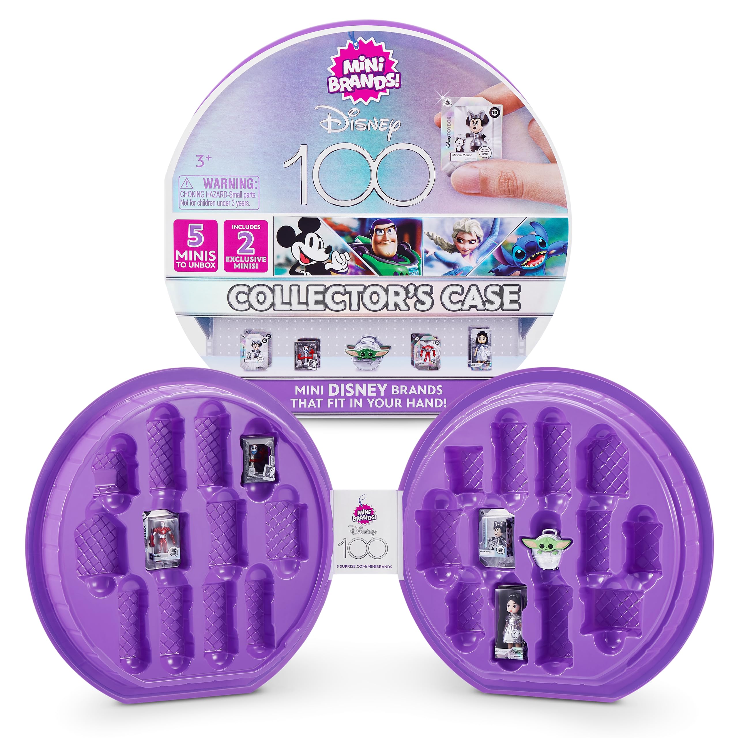 Disney Platinum 100 Years of Wonder, Mini Brands Platinum Limited Edition, Collector's Case, Store and Display Disney 100th Anniversary Surprise Collectible Toys