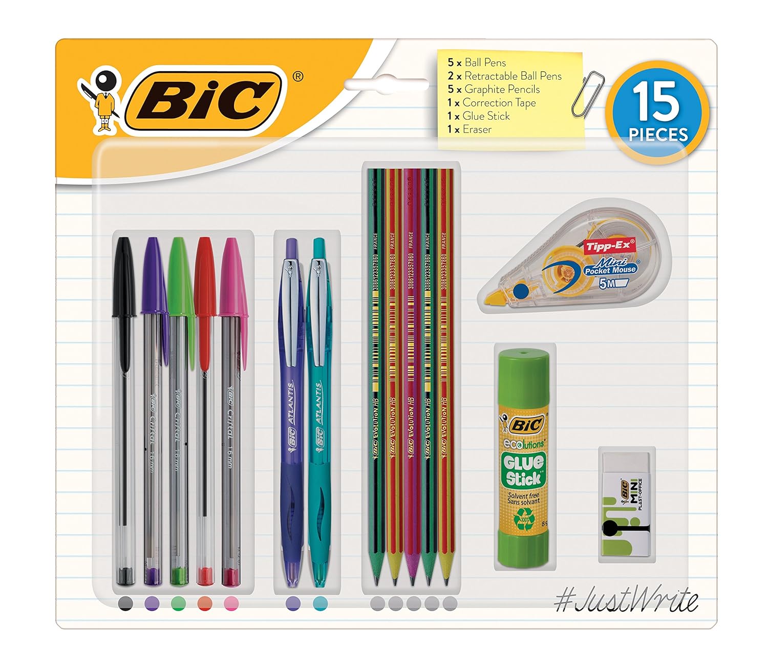 Bic Student Stationery Kit Pack of 15 Amazon.in Office Products