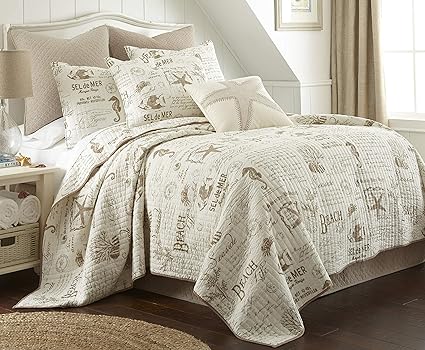 Amazoncom Levtex Beach Life Taupe King Quilt Set Home