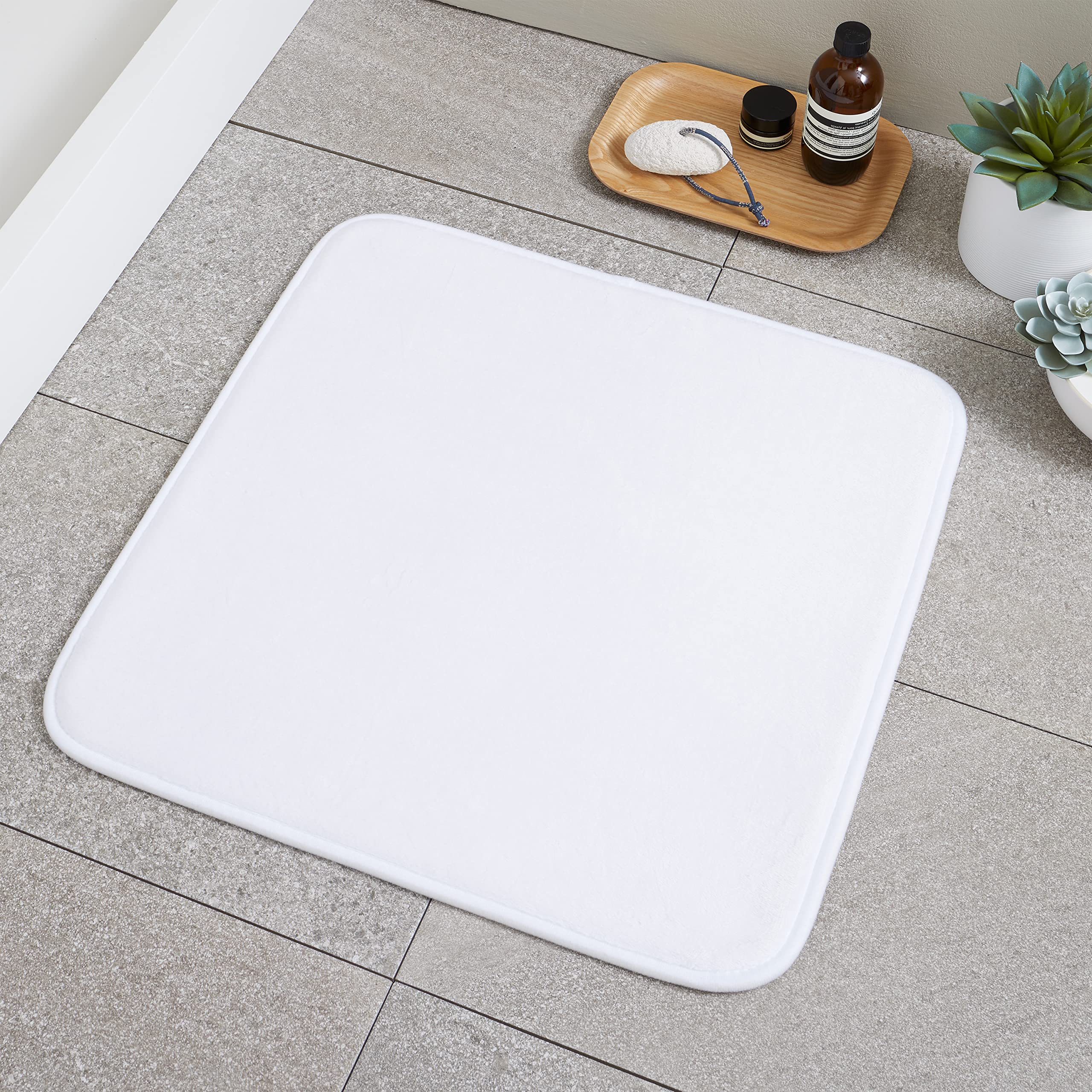 Catherine Lansfield Bathroom Anti-Bacterial Memory Foam Shower Mat White