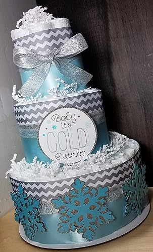 snowflake diaper cake