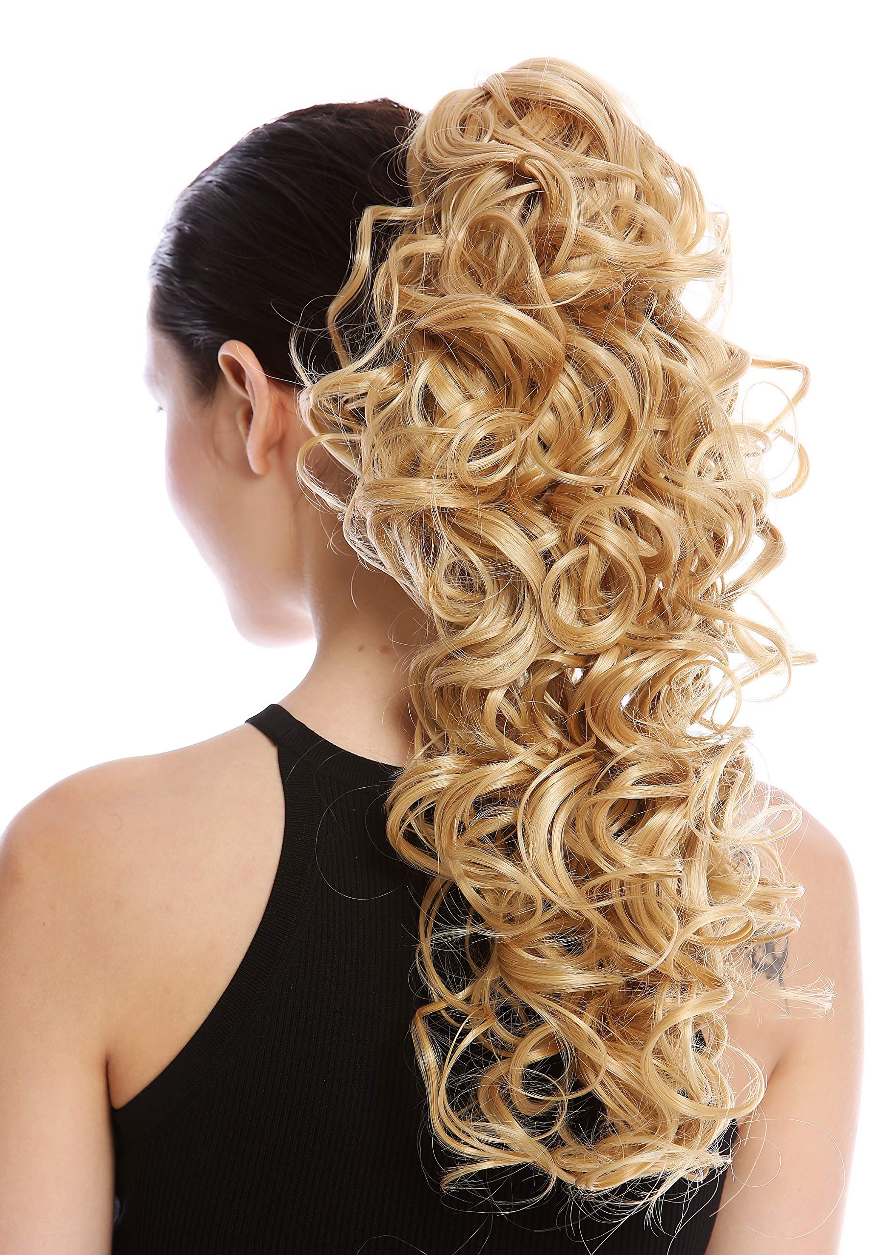 WIG ME UP - MKB-6A-V-24B Ponytail Hairpiece Extensions optional Combs & Clamp long voluminous curled curls gold blond 17inch
