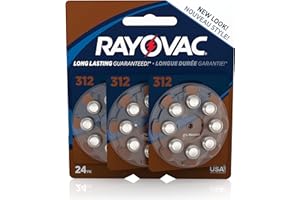 RAYOVAC Size 312 Hearing Aid Batteries, 24-Pack, L312ZA-24ZMB, Multi