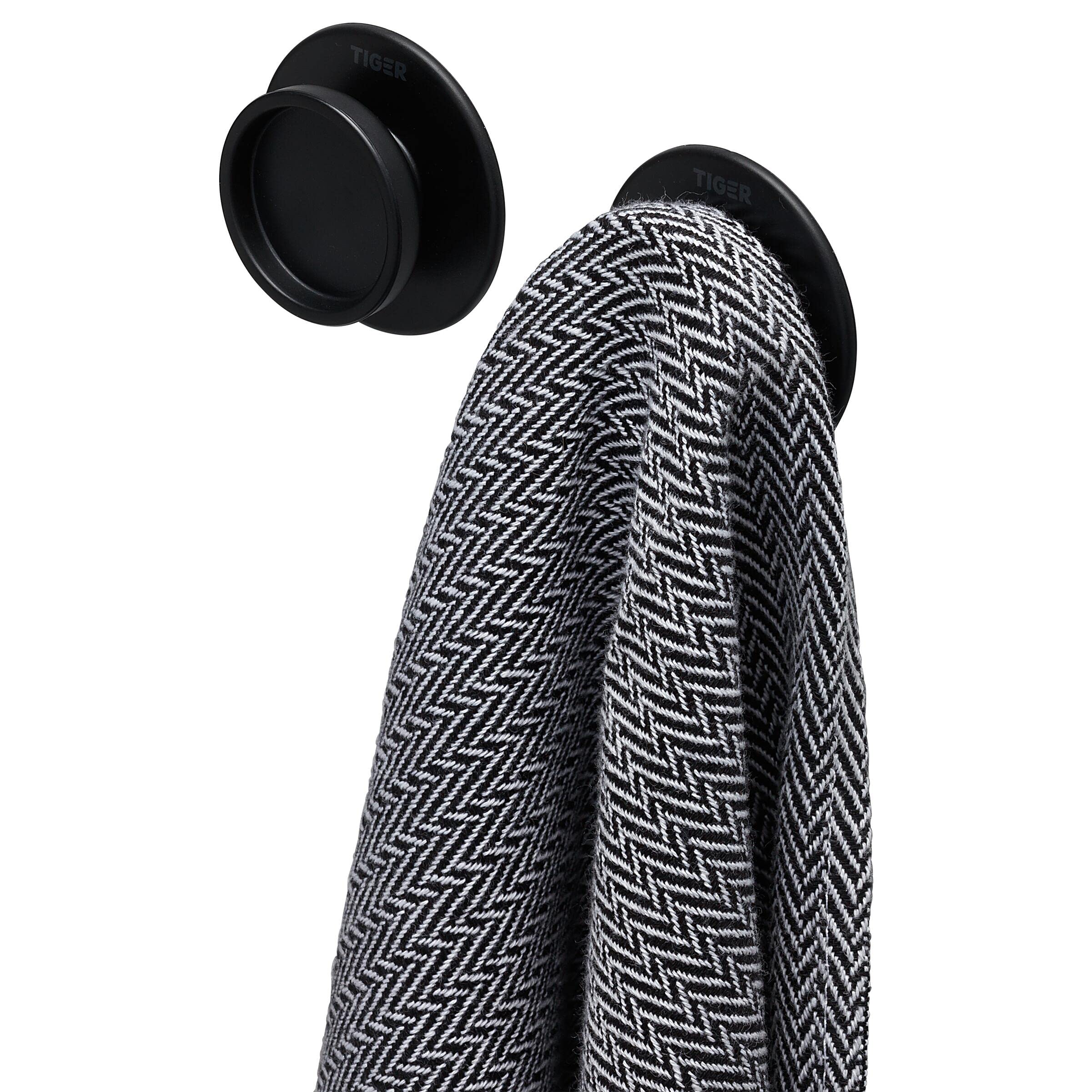 Tiger Tess, Towel hook, Black (set of 2), 19x53x53mm — image 1