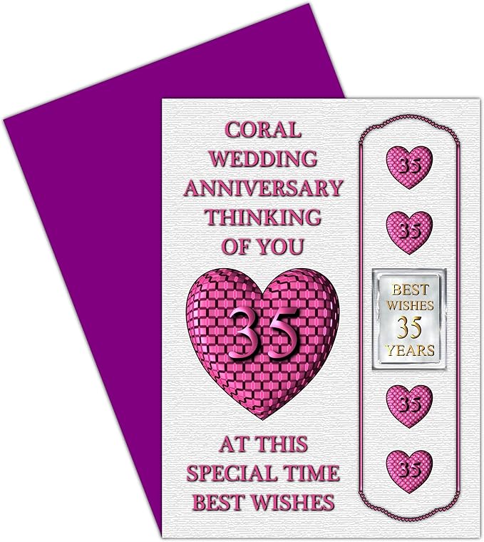 On Your 35th Wedding Anniversary Card with Removable Magnet Gift - 35