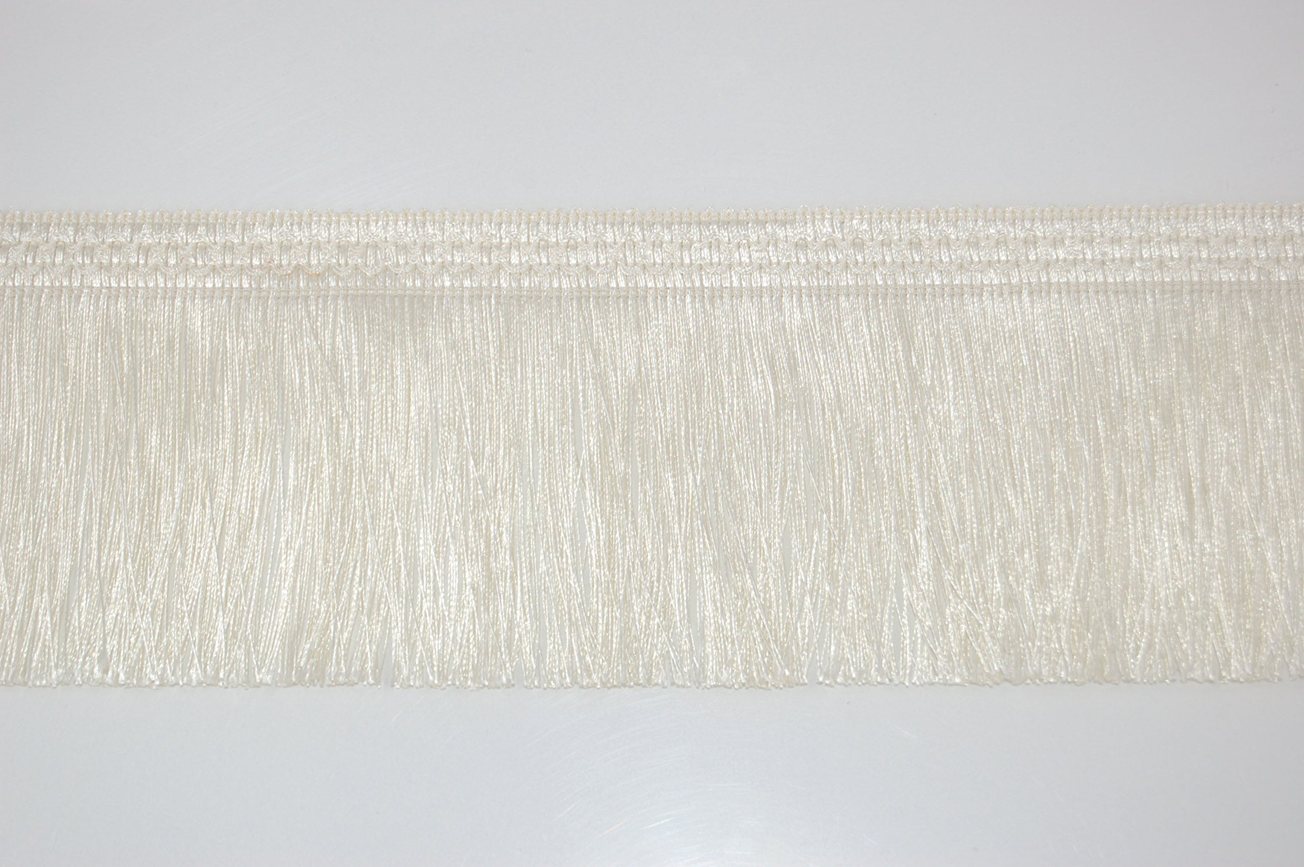 Mnj-Trimmings-4 METRE Fringe Tassel Trim 10CM Wide Available in 17 Colours (Cream)