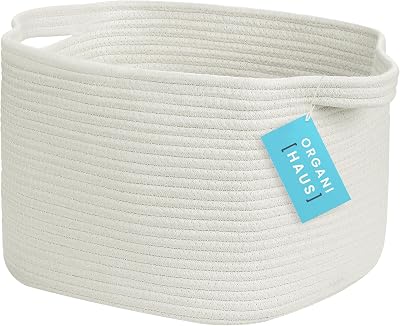 OrganiHaus Cotton Rope Storage Basket Small 34x28x24cm Off-White