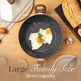 nuovva Non Stick Saute Pan 28cm Induction with Lid Marble Coating view 6
